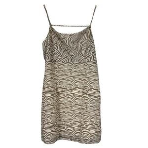 NWT Forever 21 Mini Dress Womens L Brown Zebra Print Y2K Going Out 2000s
